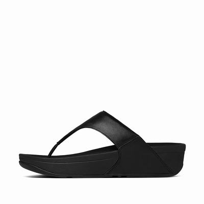 Fitflop Lulu Leather Toe-Post - Sandalen Damen - Schwarz (BGS470859)